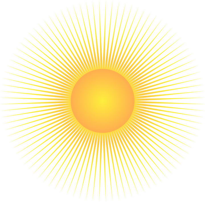 简约光芒四射的黄色太阳图片免抠素材
