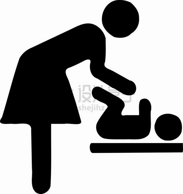 黑色母婴室母乳喂养室标志符号png图片素材