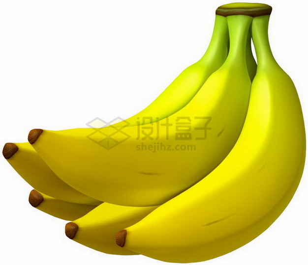 一串5根青黄香蕉png图片素材