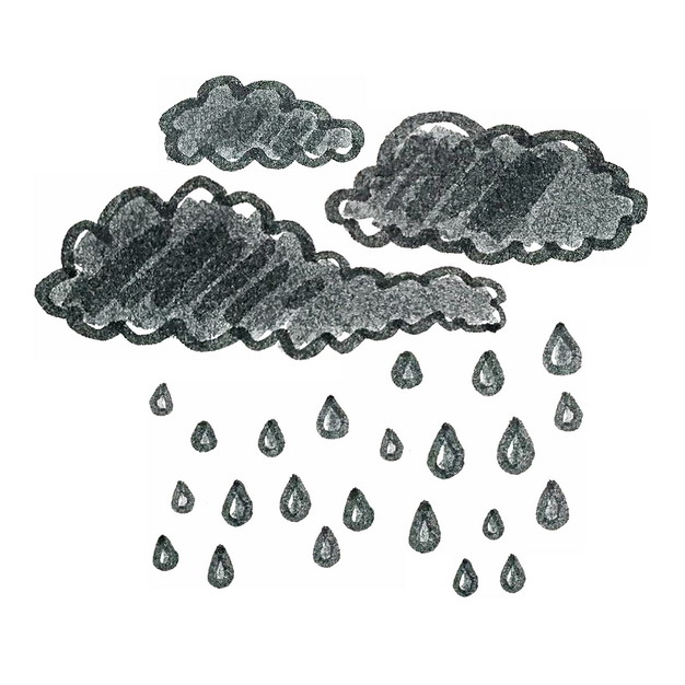 手绘涂鸦风风格下雨的云朵乌云密布417216png图片素材
