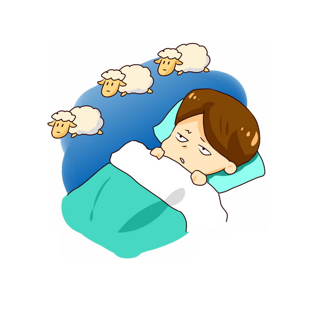 卡通男孩失眠睡不着数羊916041png图片素材