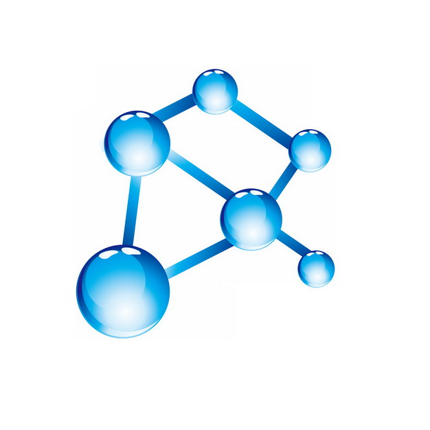 3d立体风格蓝色玻璃球水晶球组成的分子结构659354png