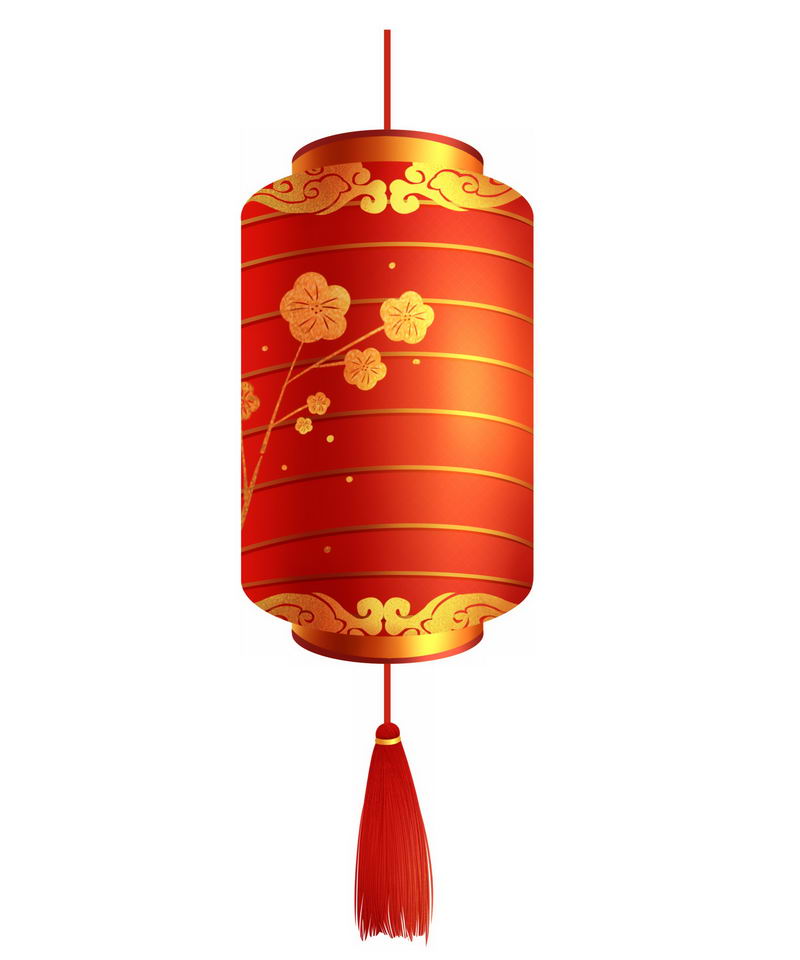 一款圆柱形红色灯笼新年春节装饰7978498图片免抠素材 节日素材-第1张