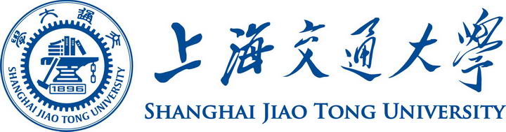 蓝色横版上海交通大学校徽LOGO图案图片免抠素材