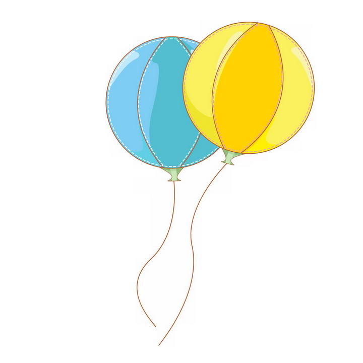 手绘风格拼色气球图片免抠素材