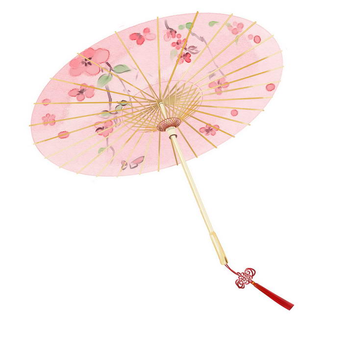 粉色中国传统风格雨伞油纸伞图片免抠素材