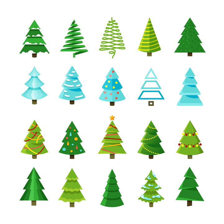20款创意造型圣诞树图片免抠素材