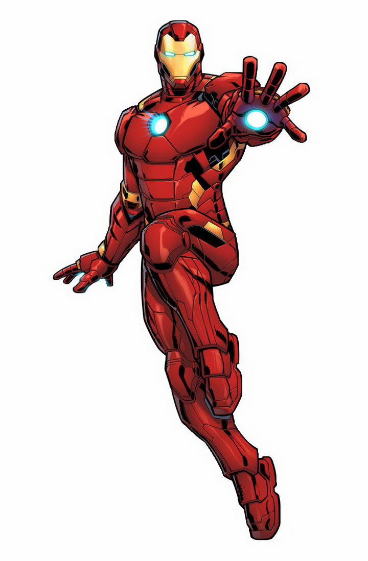 纯红色风格的钢铁侠战甲漫威漫画超级英雄图片免抠素材