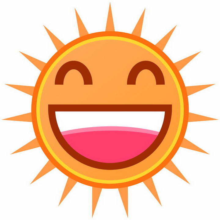 可爱的卡通微笑太阳表情图片免抠素材