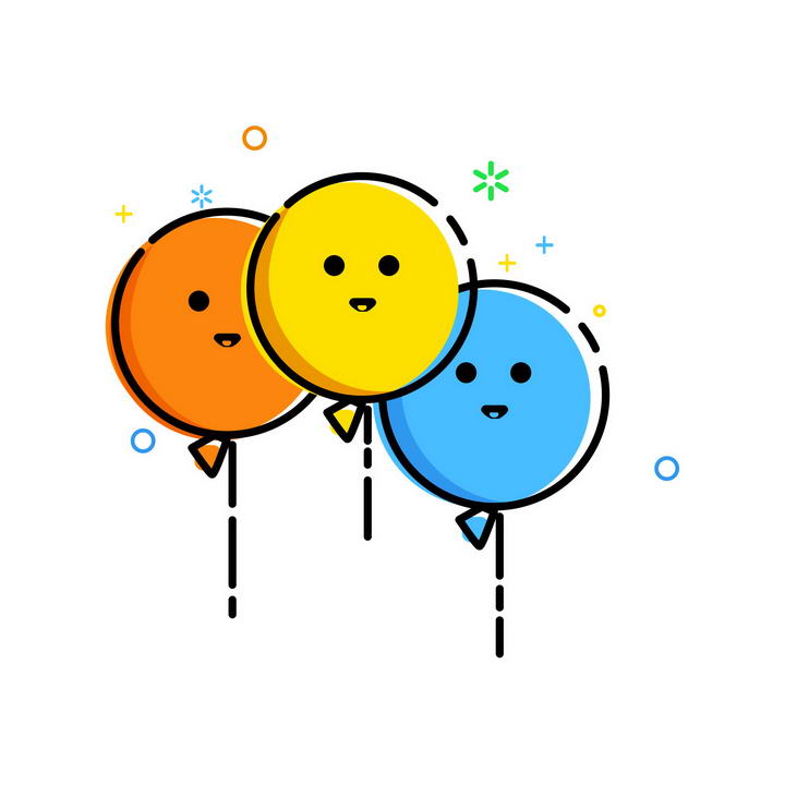 Mbe风格卡通可爱表情气球图片免抠素材 设计盒子