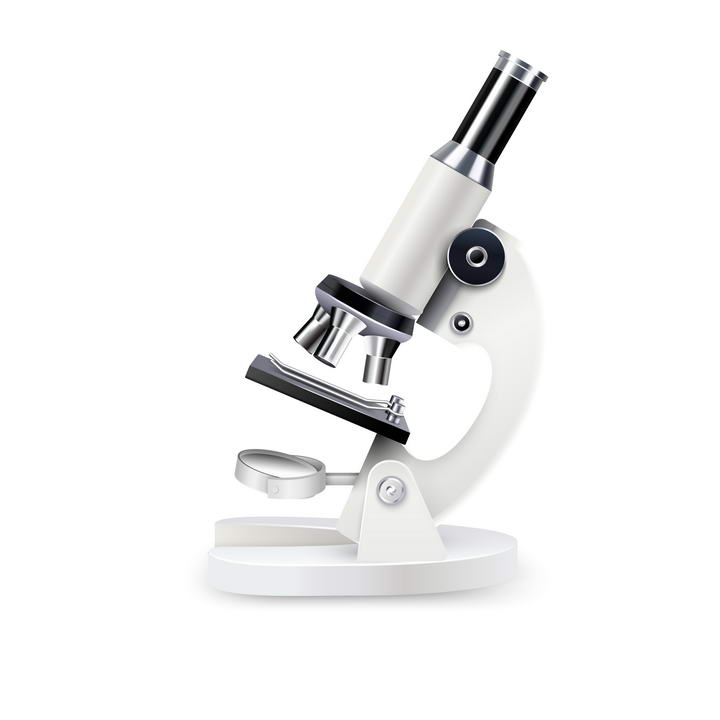 逼真的白色显微镜实验仪器图片免抠素材