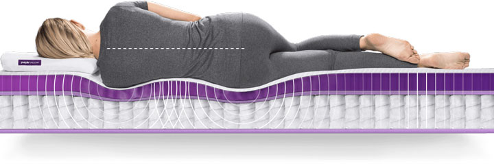 睡在床垫上的好身材性感女郎展示床垫支撑示意图png图片透明背景免抠素材