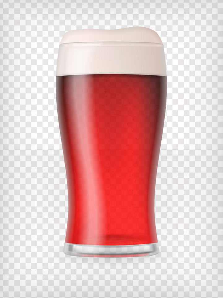 一杯冒着气泡的红色啤酒杯图片免抠素材
