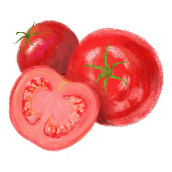 水彩画风格西红柿水果图片免抠素材