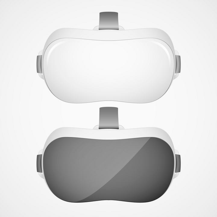 两款黑白色的VR眼镜虚拟现实技术图片免抠素材