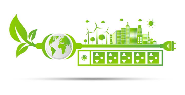 绿色能源环保插座城市剪影图片免抠素材
