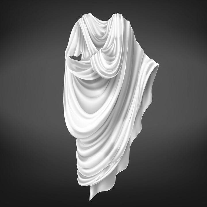 白色西方古典长袍衣服图片免抠素材