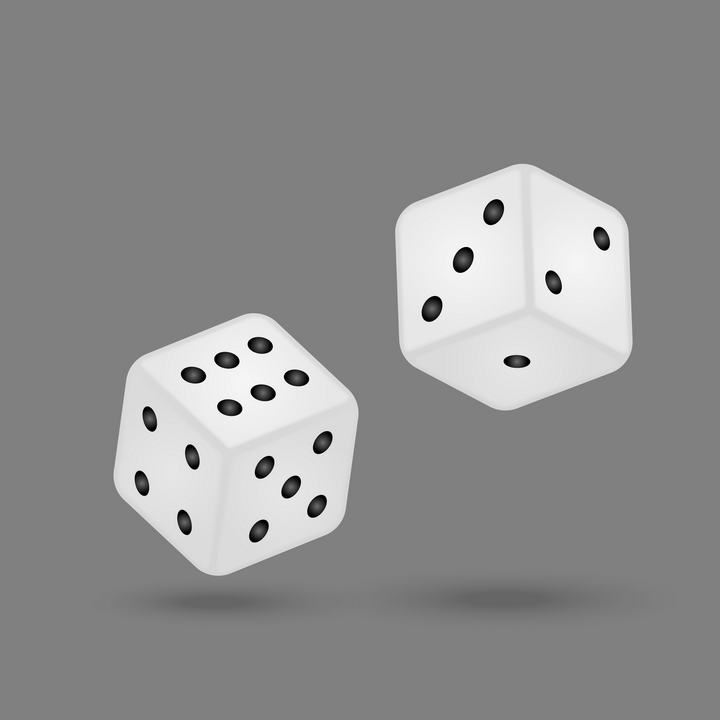 两颗白色的骰子免抠矢量图片素材