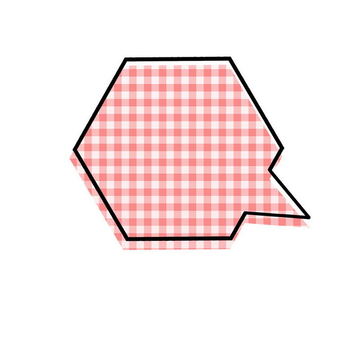 红色格子孟菲斯风格对话框文本框图片免抠素材