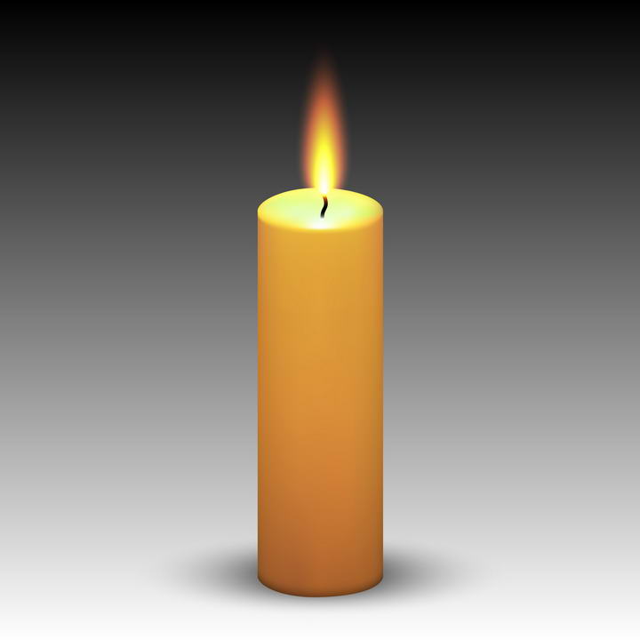 一根燃烧着火焰的黄色蜡烛免抠矢量图片素材