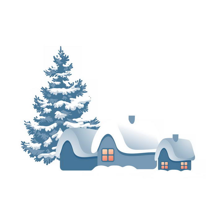 冬天可爱卡通雪屋免抠png图片素材 设计盒子