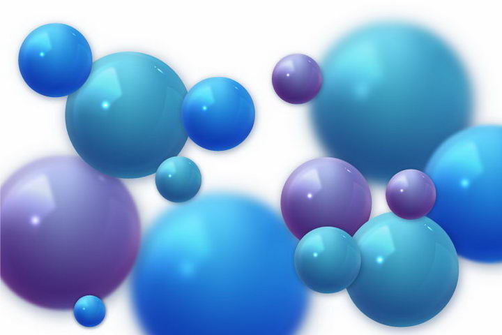 创意悬浮紫色蓝色圆球装饰免抠png图片矢量图素材