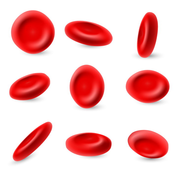 9款不同视角的人体红细胞图片免抠素材