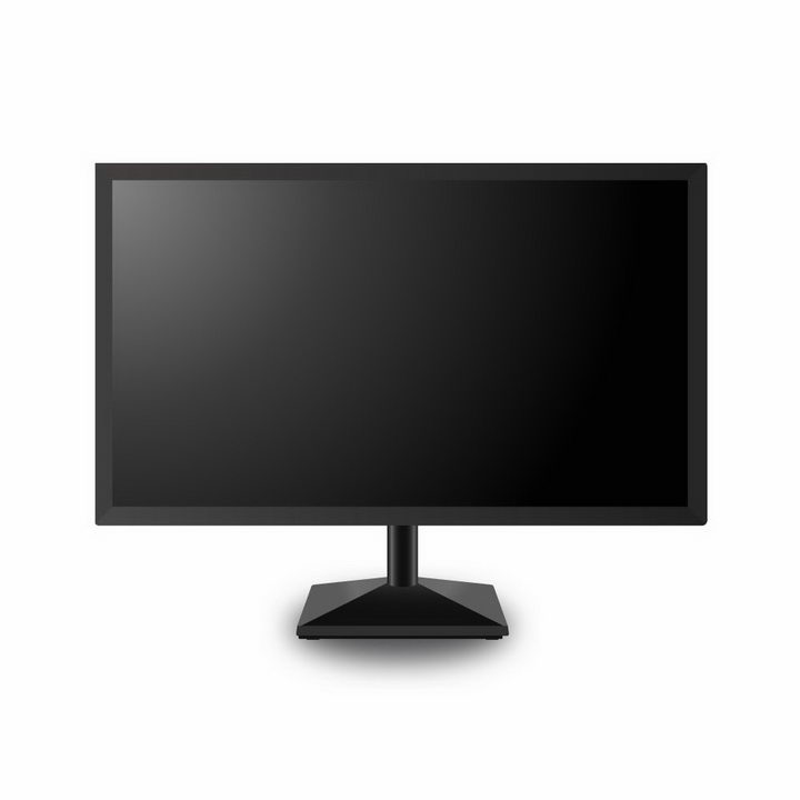 纯黑色的电脑显示器免抠png图片矢量图素材