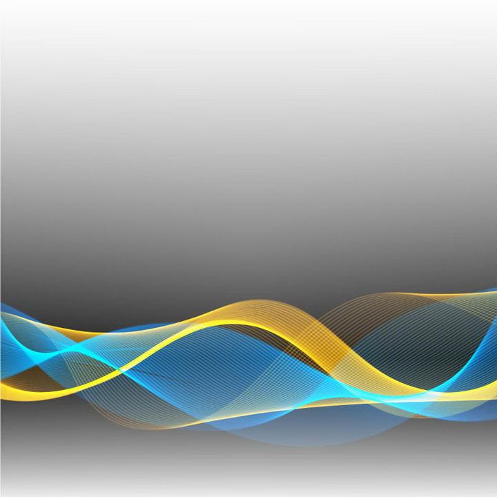 唯美风格黄色蓝色线条光波波浪装饰图案免抠png图片矢量图素材