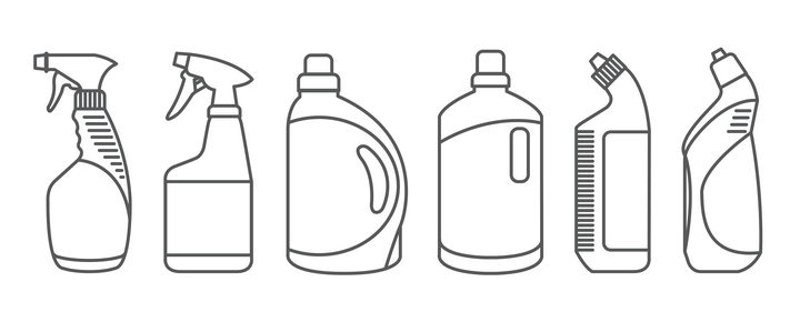 线条洗涤剂洗衣液瓶子图片免抠素材 生活素材-第1张