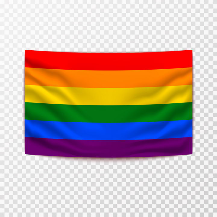 挂着的同性恋彩虹旗图片免抠素材 生活素材-第1张