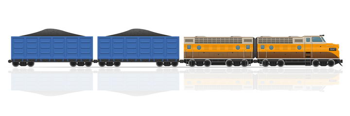 运煤的货运火车免抠矢量图片素材 交通运输-第1张