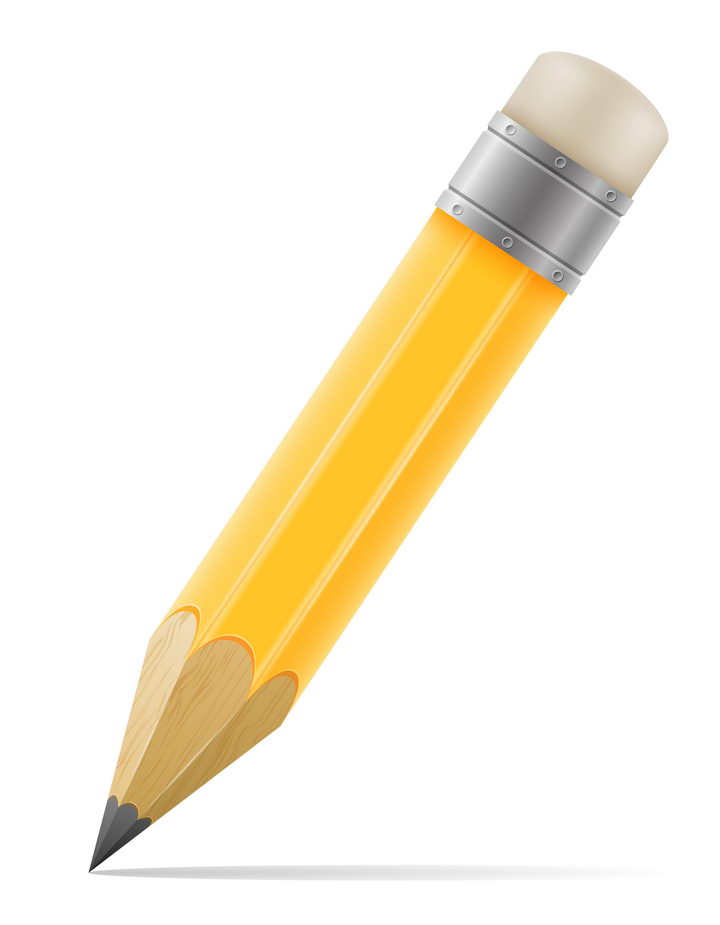逼真的卡通黄色铅笔画笔学习用品文具免抠矢量图片素材 教育文化-第1张