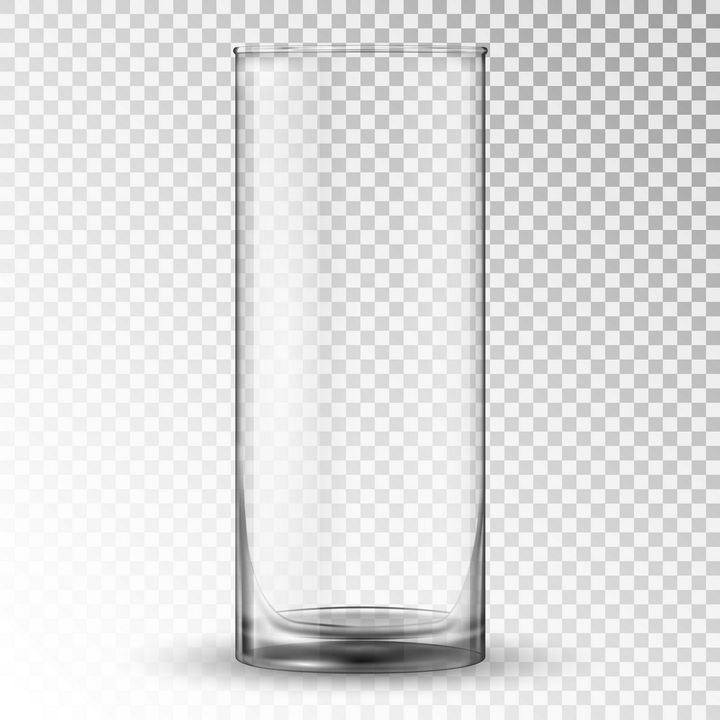 半透明的直筒杯水杯玻璃杯子图片免抠素材