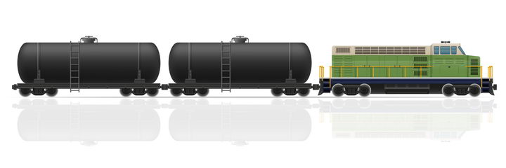 运送油罐车的货运火车免抠矢量图片素材 交通运输-第1张