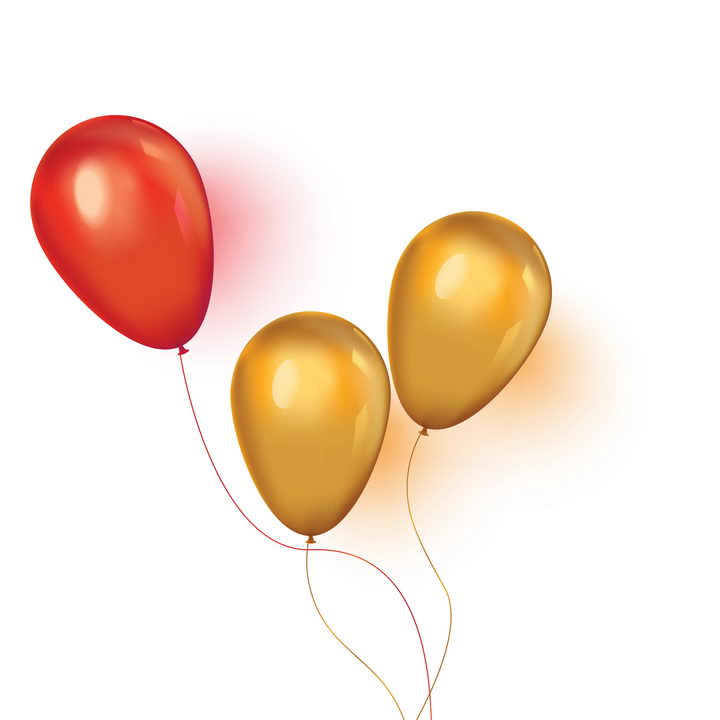红色和橙色的气球图片免抠矢量素材 漂浮元素-第1张