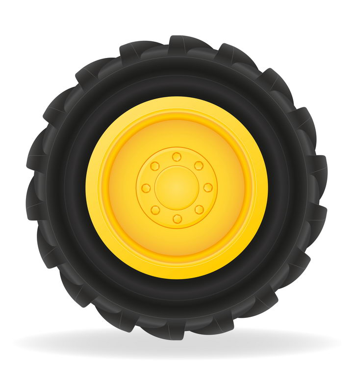 黄色轮毂的拖拉机汽车轮胎免抠矢量图片素材 交通运输-第1张