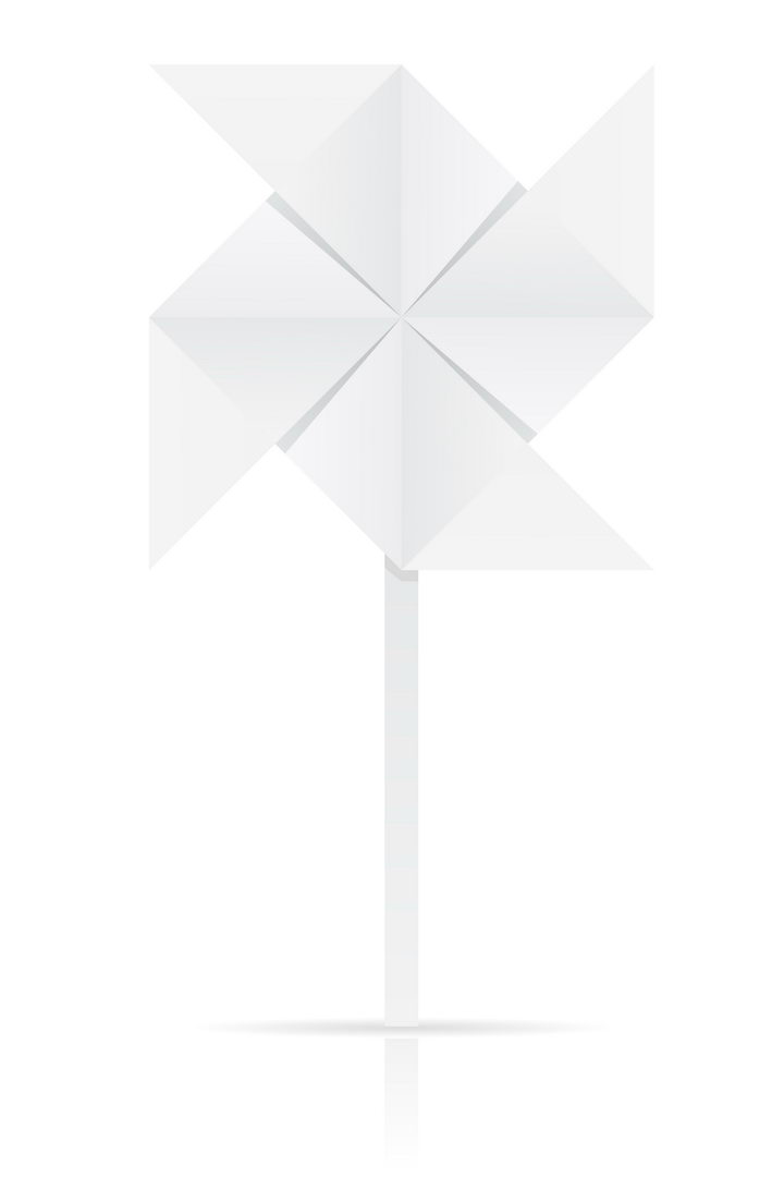 用白纸折叠的风车纸风车折纸玩具童年回忆系列免抠矢量图片素材- 设计盒子