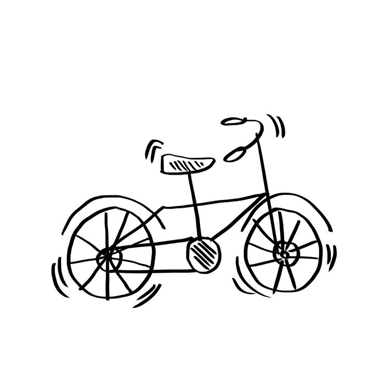 自行车抽象画简笔画图片