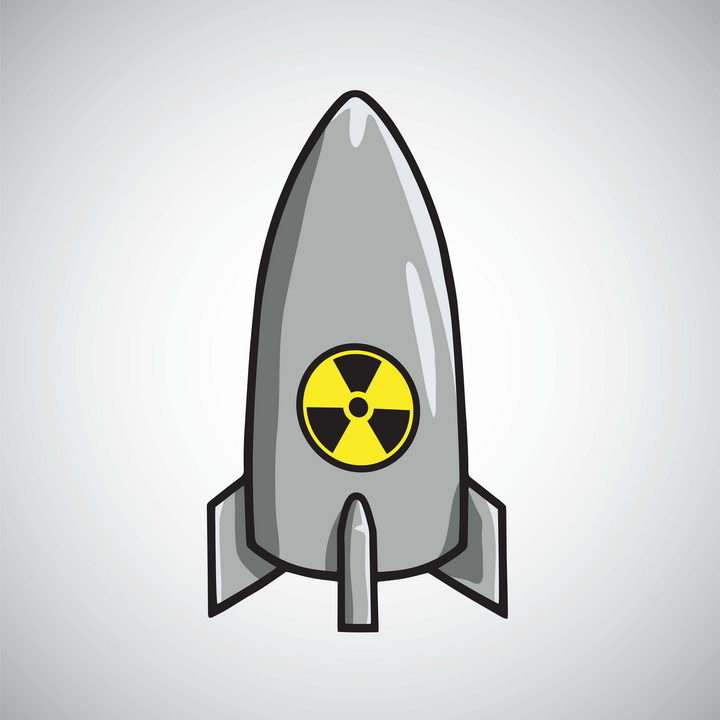 卡通风格原子弹核武器炸弹图片免抠素材 军事科幻