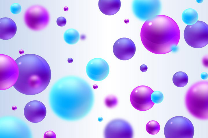 立体风格的紫色和蓝色小球背景图片 背景-第1张