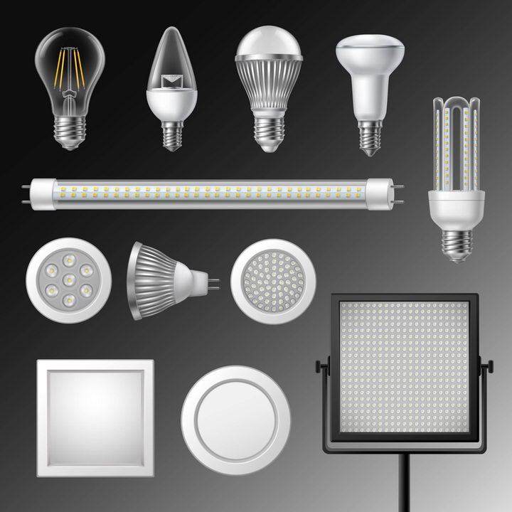 12款LED灯管闪光灯电灯图片免抠矢量素材 生活素材-第1张