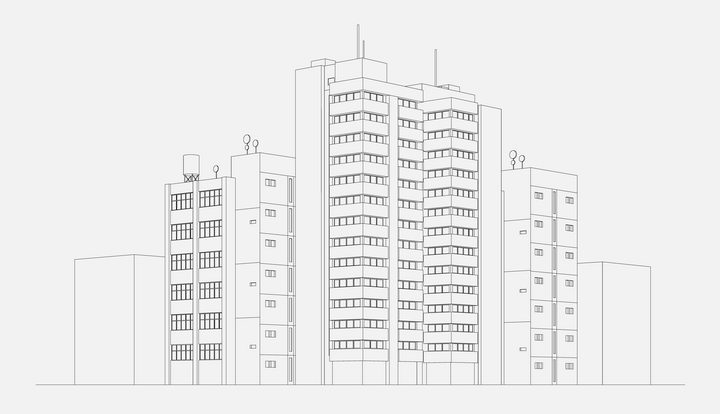 简约手绘线条风格城市建筑图片免抠矢量图素材 建筑装修-第1张