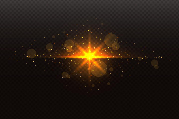 金色星光太阳光光斑效果图片免抠矢量图素材 效果元素-第1张