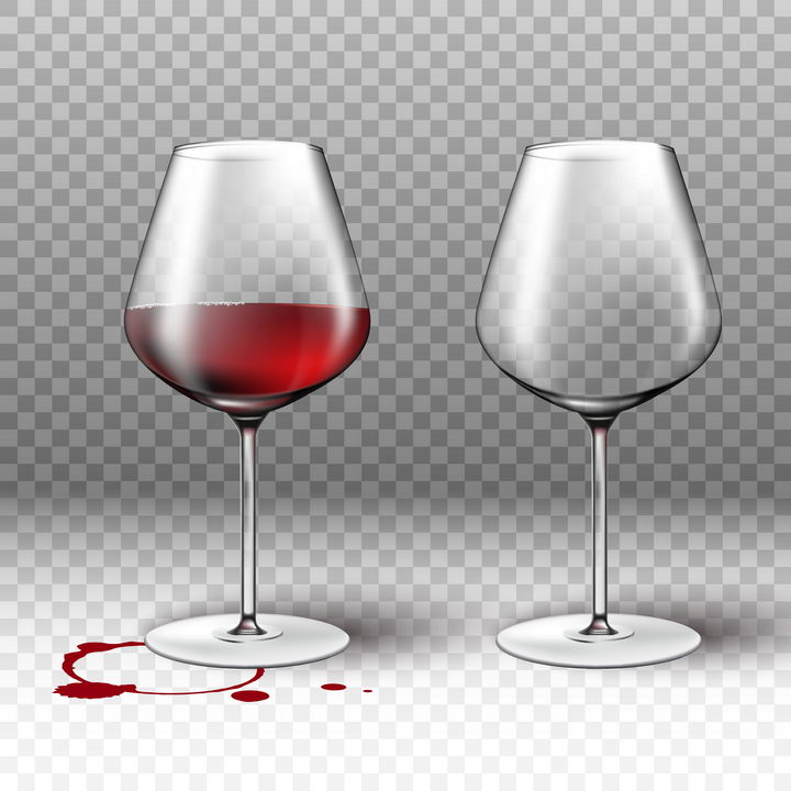 半透明红酒酒杯高脚杯图片免抠矢量素材 生活素材-第1张