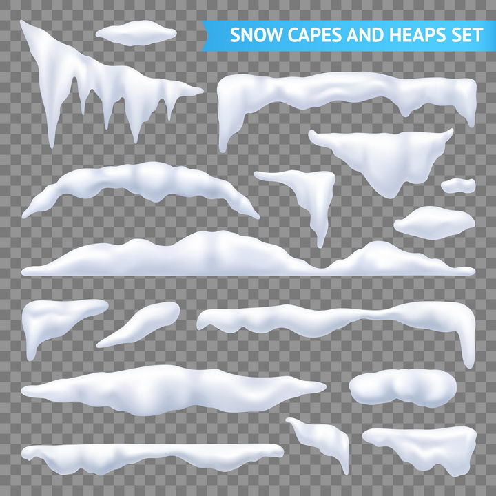 各种雪花积压形成的积雪装饰图片免抠矢量素材 生物自然-第1张