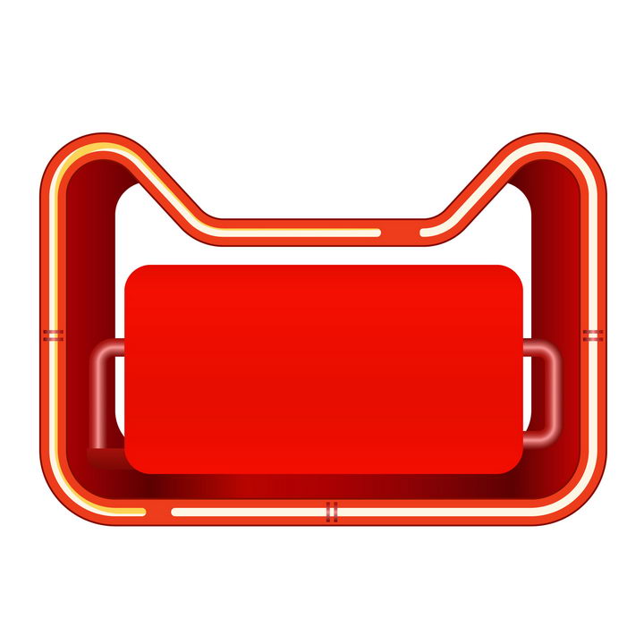 C4D风格红色镂空天猫猫头文本框标题框图片免抠矢量素材 电商元素-第1张