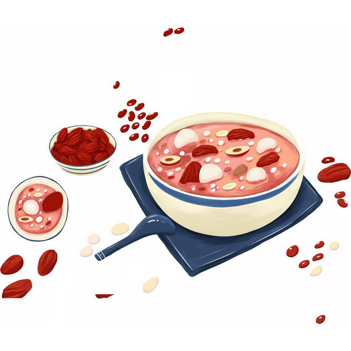 一碗美味的红枣莲子薏米腊八粥八宝粥养生粥腊八节传统美食图片免抠png素材 生活素材-第1张