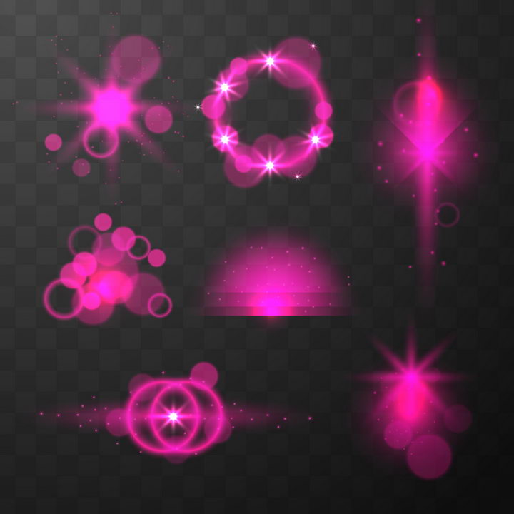 粉色光线光芒四射效果图片免抠矢量图素材 效果元素-第1张