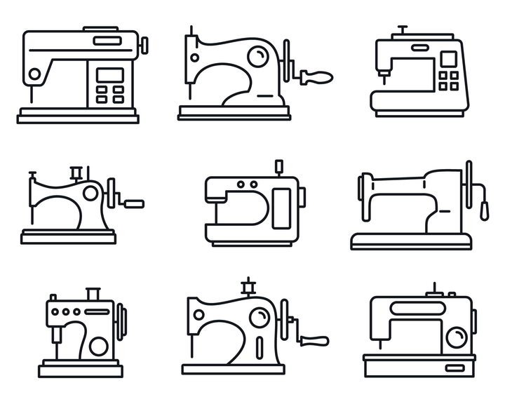 缝纫机怎么画画法图片